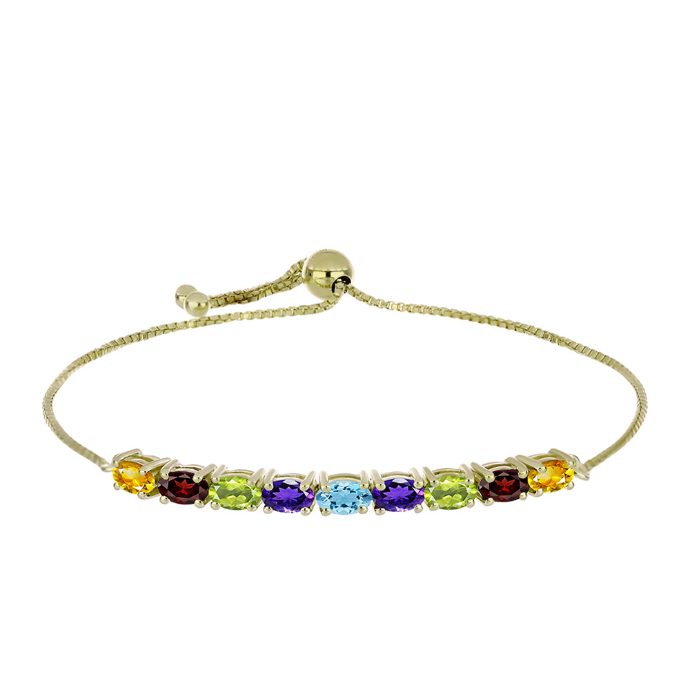 Pulseira de Prata com Banho de Ouro com Granada de Barton e Ametista de Marrocos  Contraste: Cabeca de Veado (800) 1 