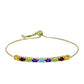 Pulseira de Prata com Banho de Ouro com Granada de Barton e Ametista de Marrocos  Contraste: Cabeca de Veado (800)