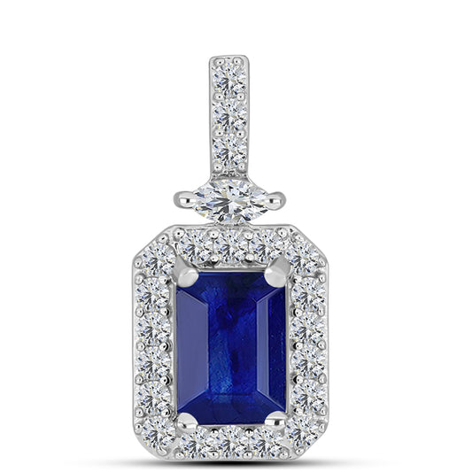 Pendente de Prata com Safira Azul Australiana e Topázio Branco