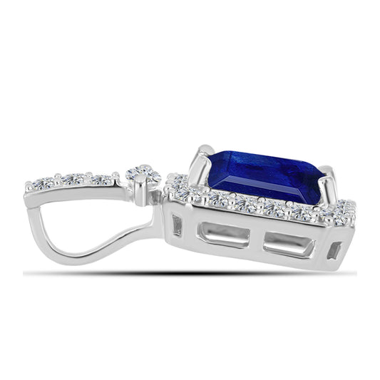 Pendente de Prata com Safira Azul Australiana e Topázio Branco