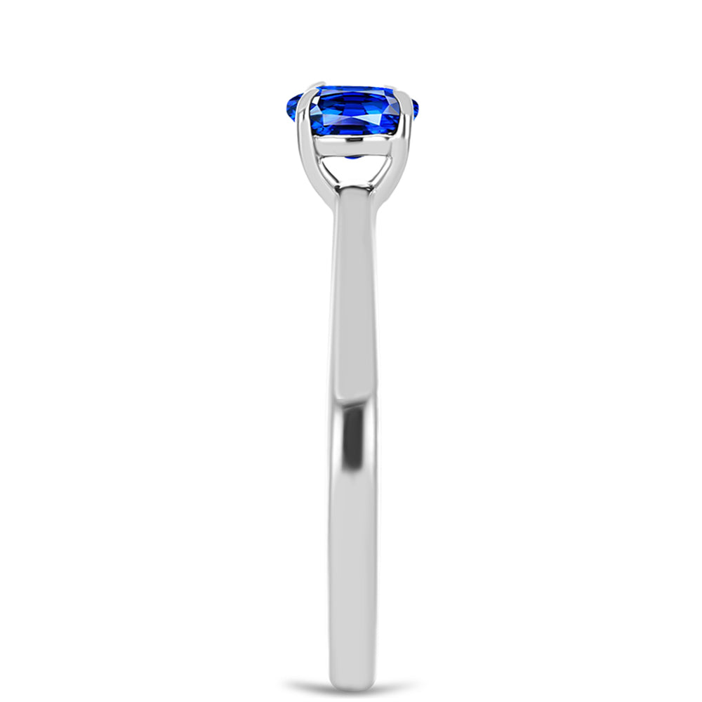 Anel de Prata com Safira Azul Australiana 4 