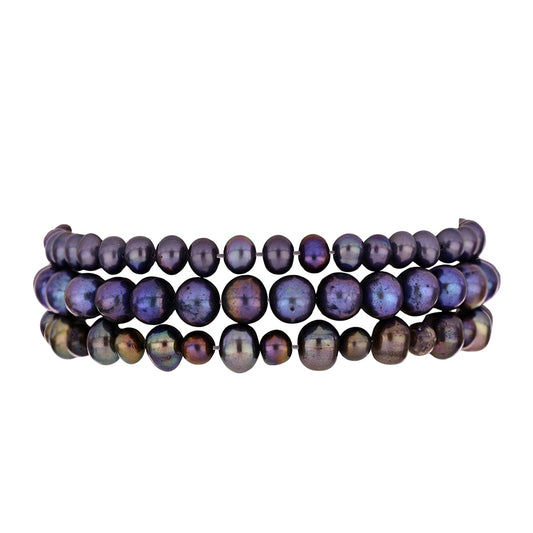 Conjunto com Pérola Preta Cultivada em Água Doce
 ( Pulseira )