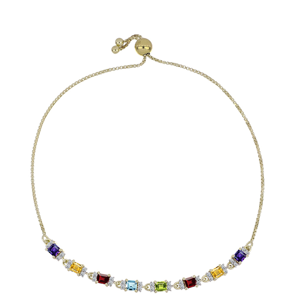 Pulseira de Prata com Banho de Ouro com Granada de Barton e Ametista de Marrocos  Contraste: Cabeca de Veado (800) 1 