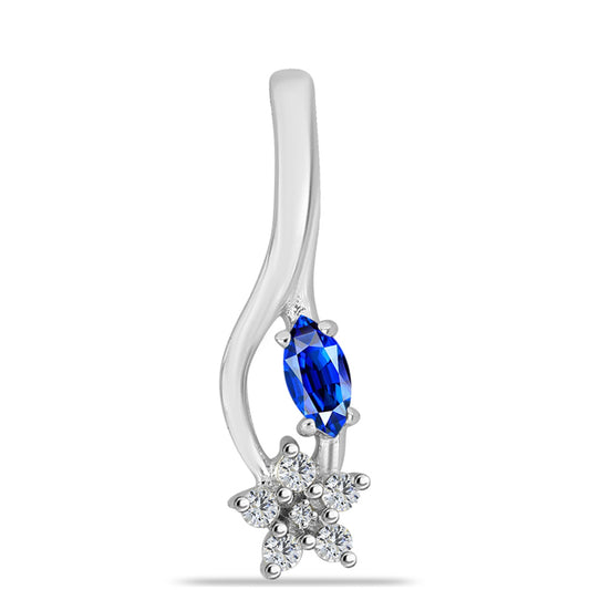 Pendente de Prata com Safira Azul Australiana e Topázio Branco