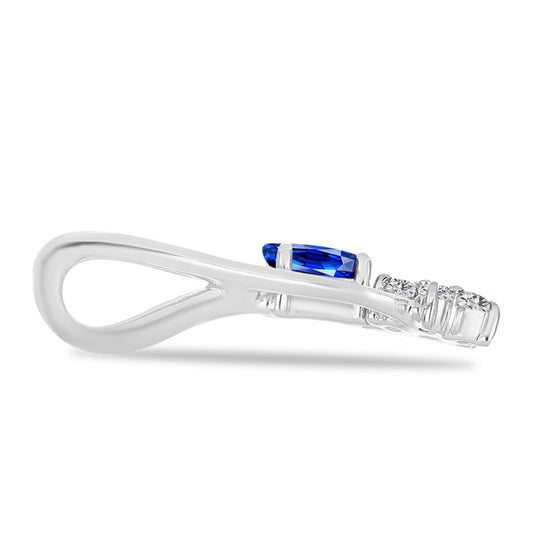 Pendente de Prata com Safira Azul Australiana e Topázio Branco