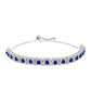 Pulseira de Prata com Safira Azul Australiana e Topázio Branco  Contraste: Cabeca de Veado (800)