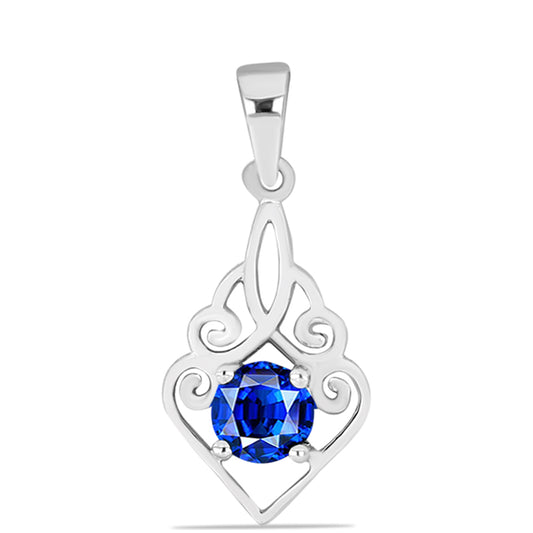 Pendente de Prata com Safira Azul Australiana