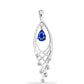 Pendente de Prata com Safira Azul Australiana e Topázio Branco
