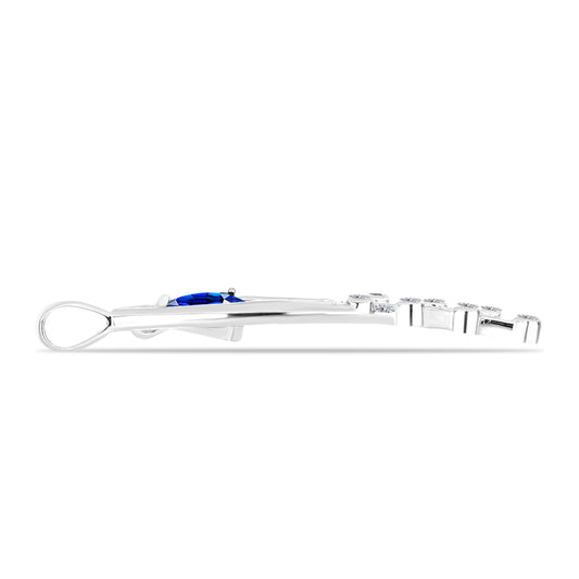 Pendente de Prata com Safira Azul Australiana e Topázio Branco