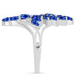 Anel de Prata com Safira Azul Australiana e Topázio Branco  Contraste: Cabeca de Veado (800)