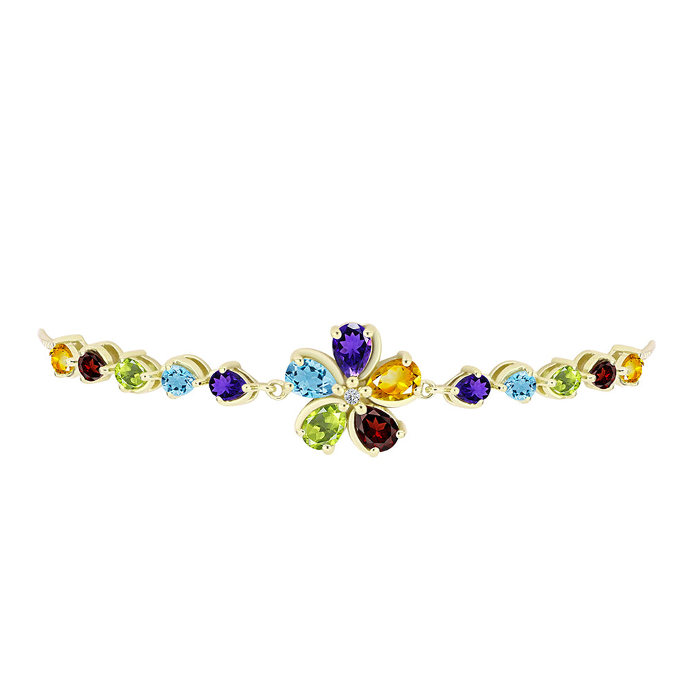 Pulseira de Prata com Banho de Ouro com Granada de Barton e Ametista de Marrocos  Contraste: Cabeca de Veado (800) 2 