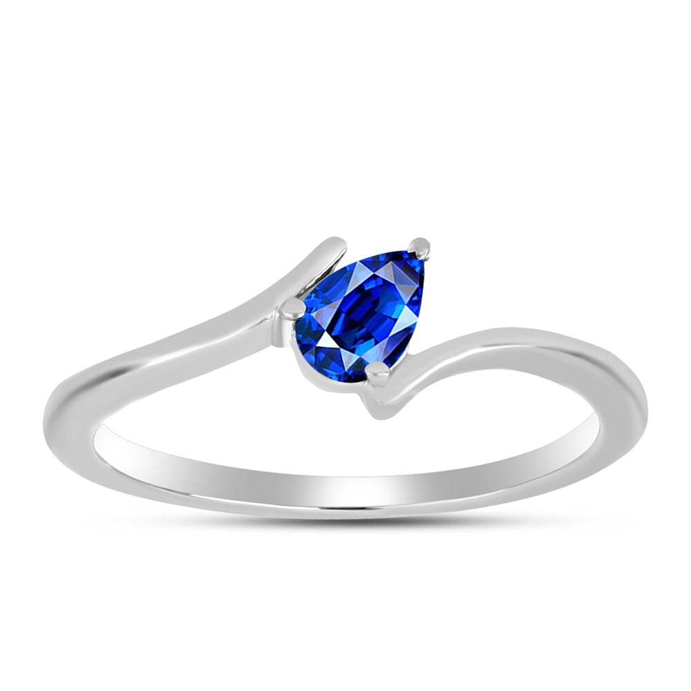 Anel de Prata com Safira Azul Australiana 3 