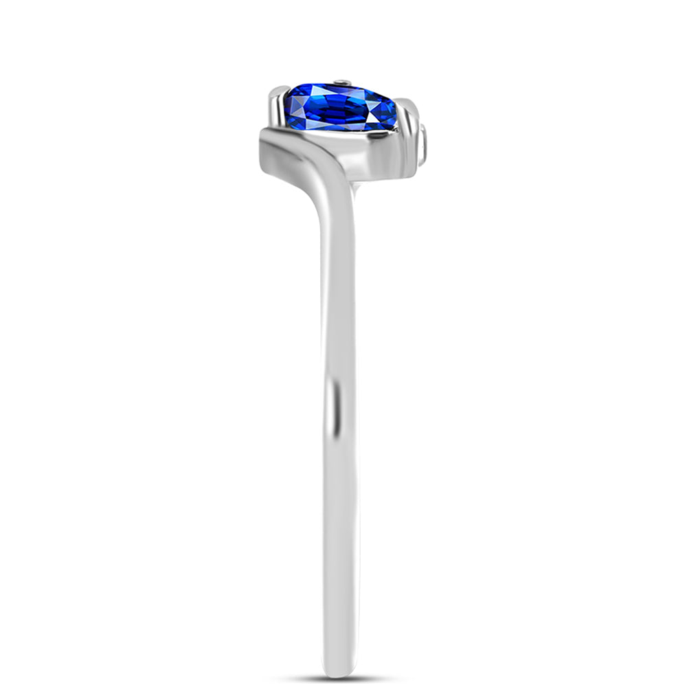 Anel de Prata com Safira Azul Australiana 4 