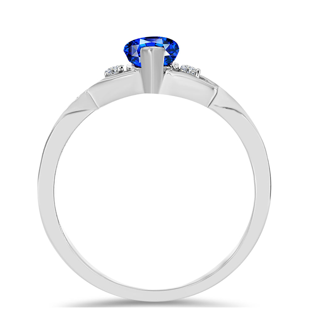 Anel de Prata com Safira Azul Australiana e Topázio Branco 2 