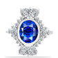 Anel de Prata com Safira Azul Australiana e Topázio Branco  Contraste: Cabeca de Veado (800)