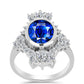 Anel de Prata com Safira Azul Australiana e Topázio Branco  Contraste: Cabeca de Veado (800)