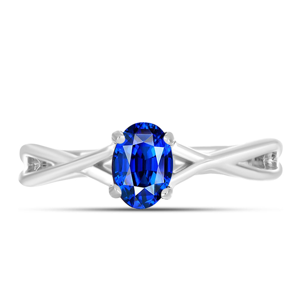 Anel de Prata com Safira Azul Australiana 1 