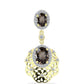 Pendente de Prata com Banho de Ouro com Quartzo Fumado de Gondo e Topázio Branco  Contraste: Cabeca de Veado (800)
