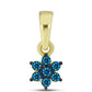 Pendente de Prata com Banho de Ouro com Diamante Azul