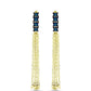 Brincos de Prata com Banho de Ouro com Diamante Azul