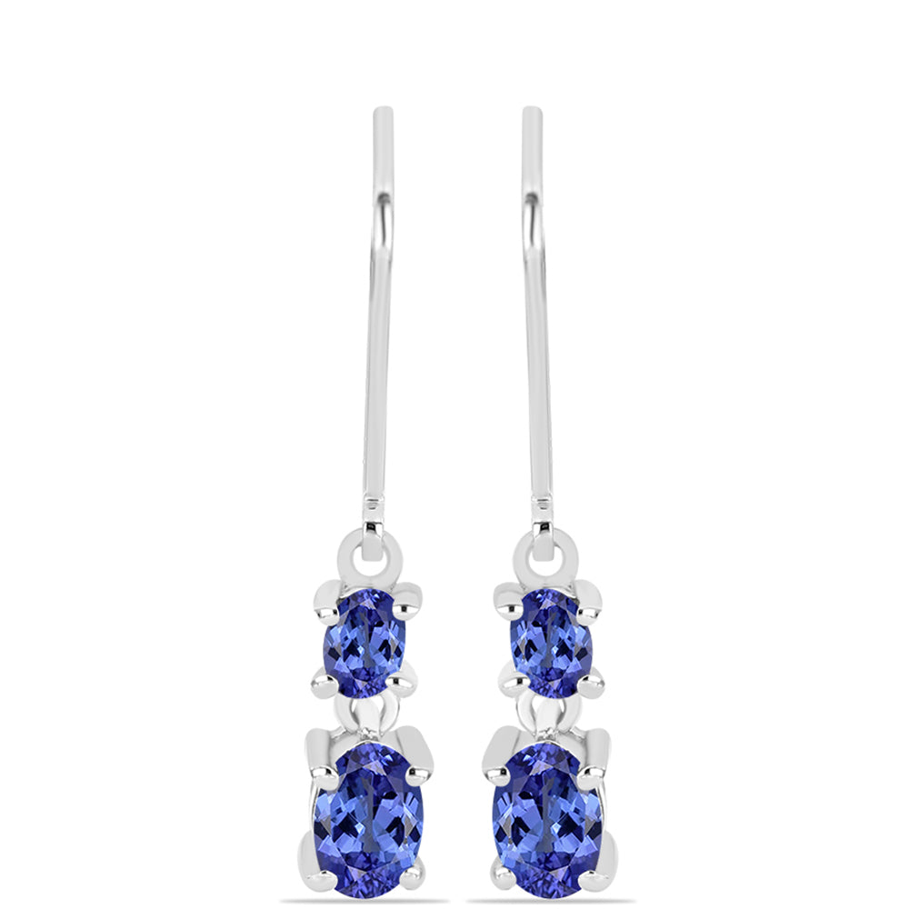 Brincos de Prata com Tanzanite AAA