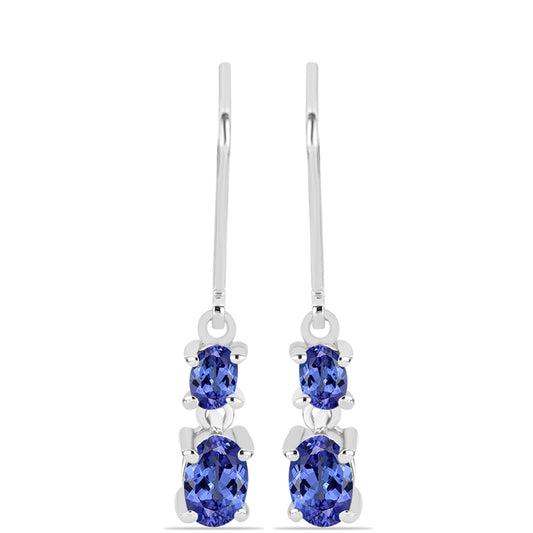 Brincos de Prata com Tanzanite AAA