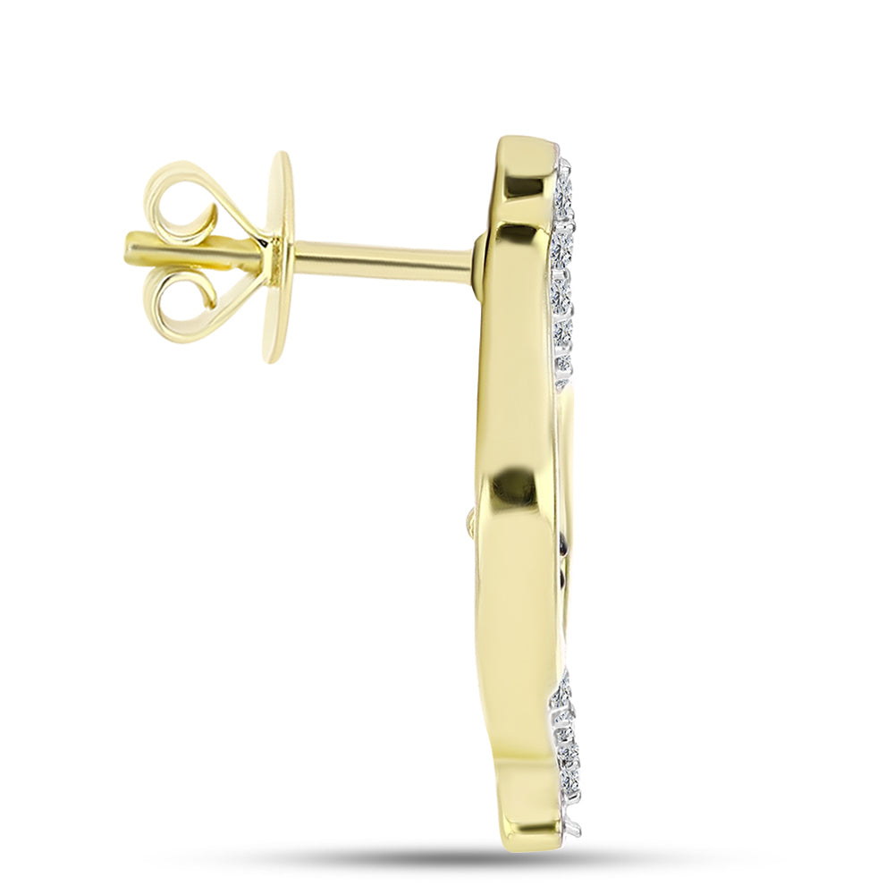 Brincos de Prata com Banho de Ouro com Diamante Azul e Topázio Branco 2 