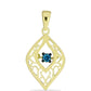 Pendente de Prata com Banho de Ouro com Diamante Azul