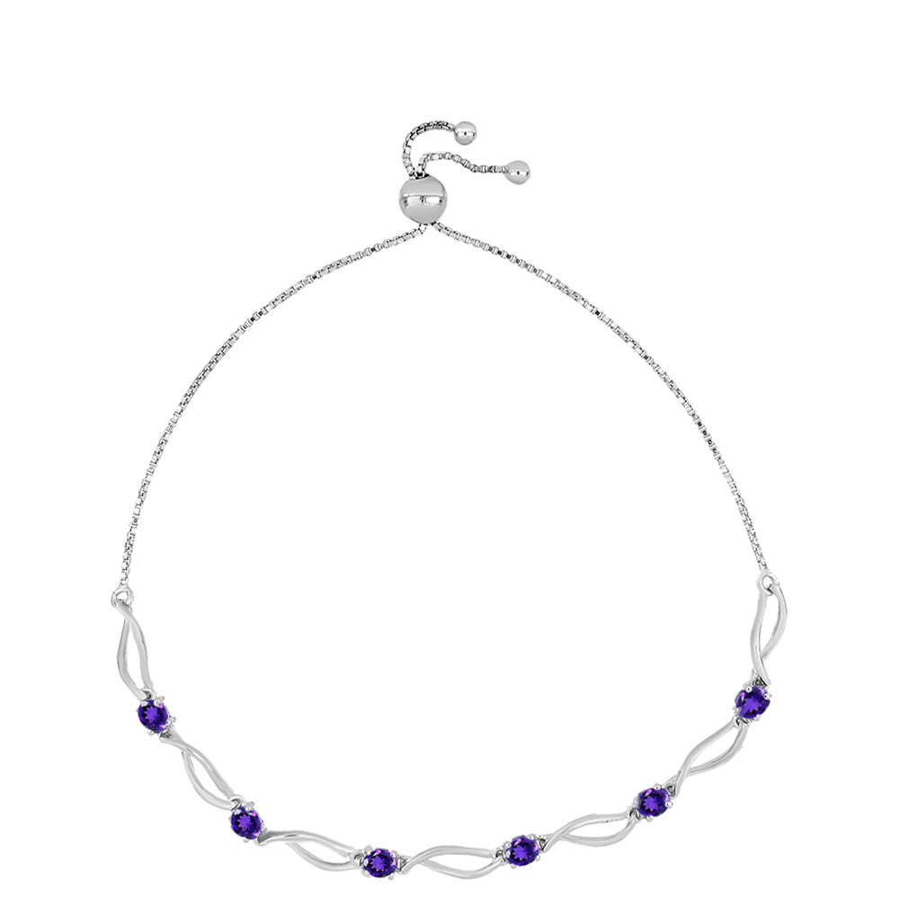 Pulseira de Prata com Ametista de Marrocos  Contraste: Cabeca de Veado (800)
