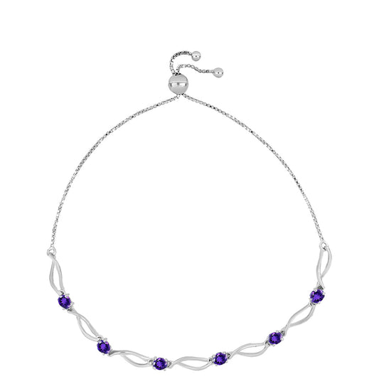 Pulseira de Prata com Ametista de Marrocos  Contraste: Cabeca de Veado (800)