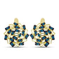 Brincos de Prata com Banho de Ouro com Diamante Azul