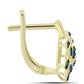 Brincos de Prata com Banho de Ouro com Diamante Azul