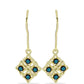 Brincos de Prata com Banho de Ouro com Diamante Azul