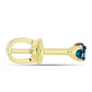 Brincos de Prata com Banho de Ouro com Diamante Azul
