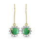 Brincos de Prata com Banho de Ouro com Mojave Tourcoaz Verde e Topázio Branco