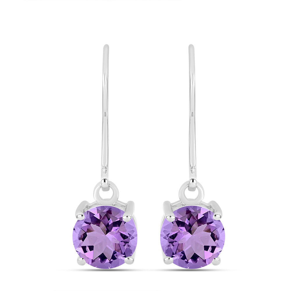 Brincos de Prata com Ametista Rosa de França 1 