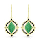 Brincos de Prata com Banho de Ouro com Mojave Tourcoaz Verde