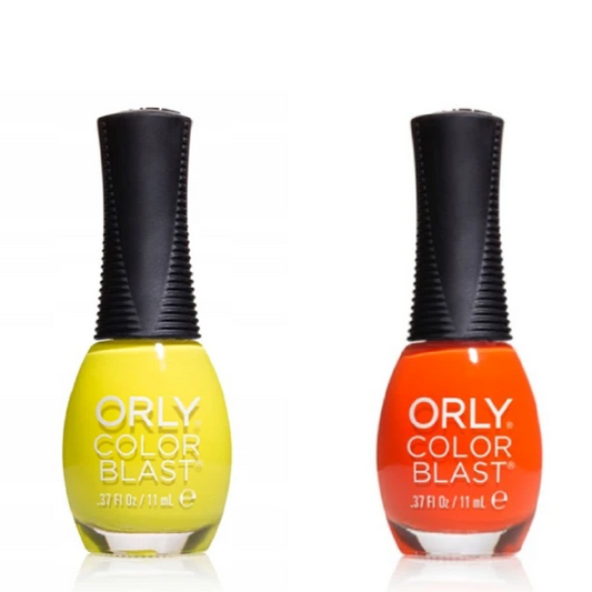 Verniz Orly Blast  para unhas cor Amarela e Vermelha - 1+1 PRESENTE - 2 x 11 ml