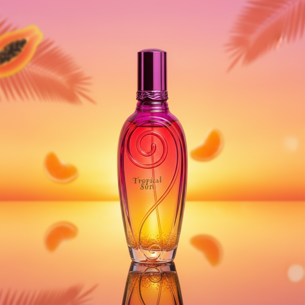 100 ml Eau de Parfum "TROPICAL SUN" Fragrância Frutada Almiscarada para Mulheres, com alto teor de óleo perfumado 3%