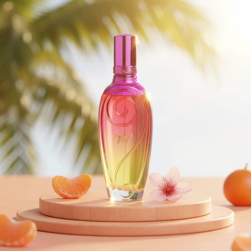 100 ml Eau de Parfum "TROPICAL SUN" Fragrância Frutada Almiscarada para Mulheres, com alto teor de óleo perfumado 3% 8 