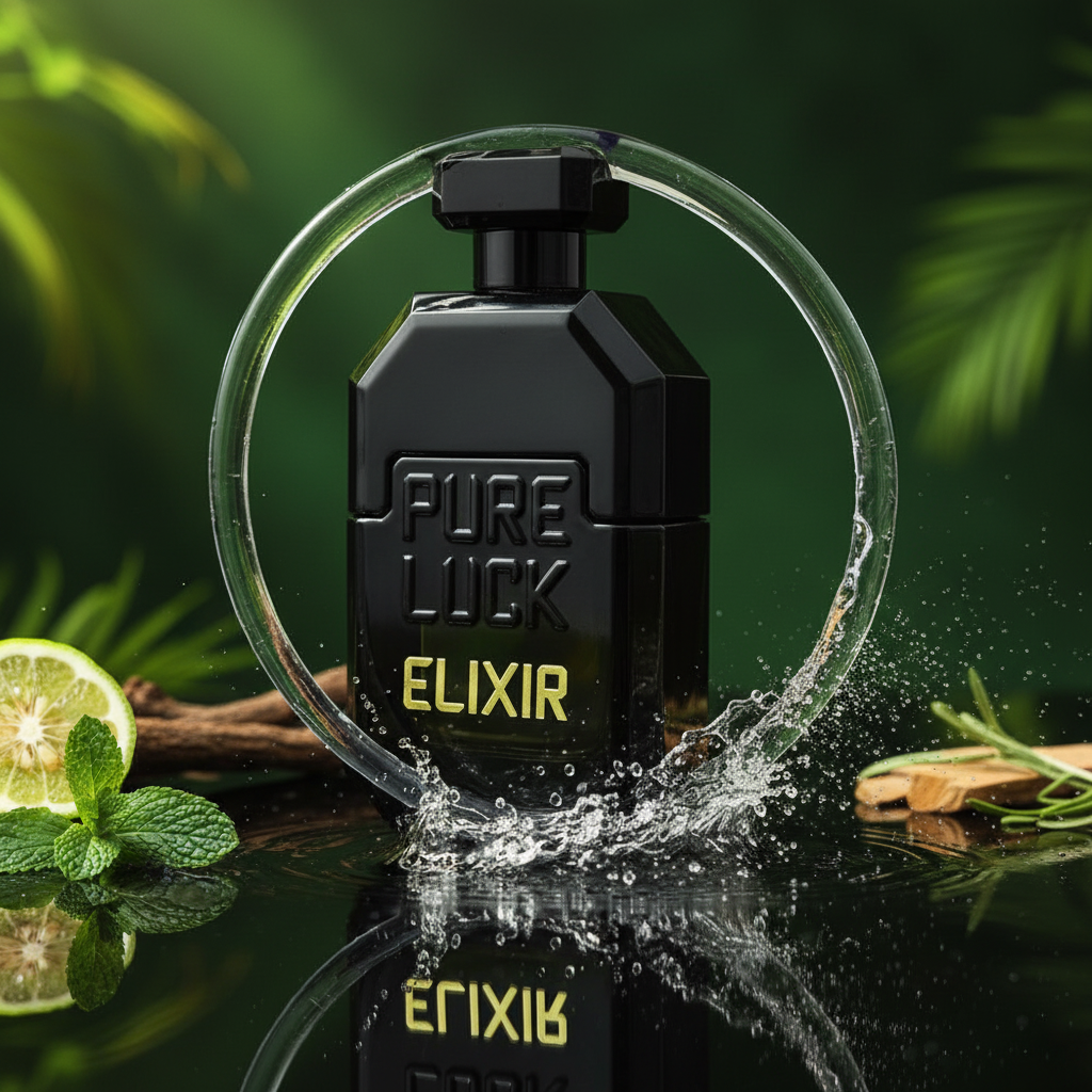 Linn Young EDT 100 ml "Pure Luck Elixir" – fragrância amadeirada e aromática