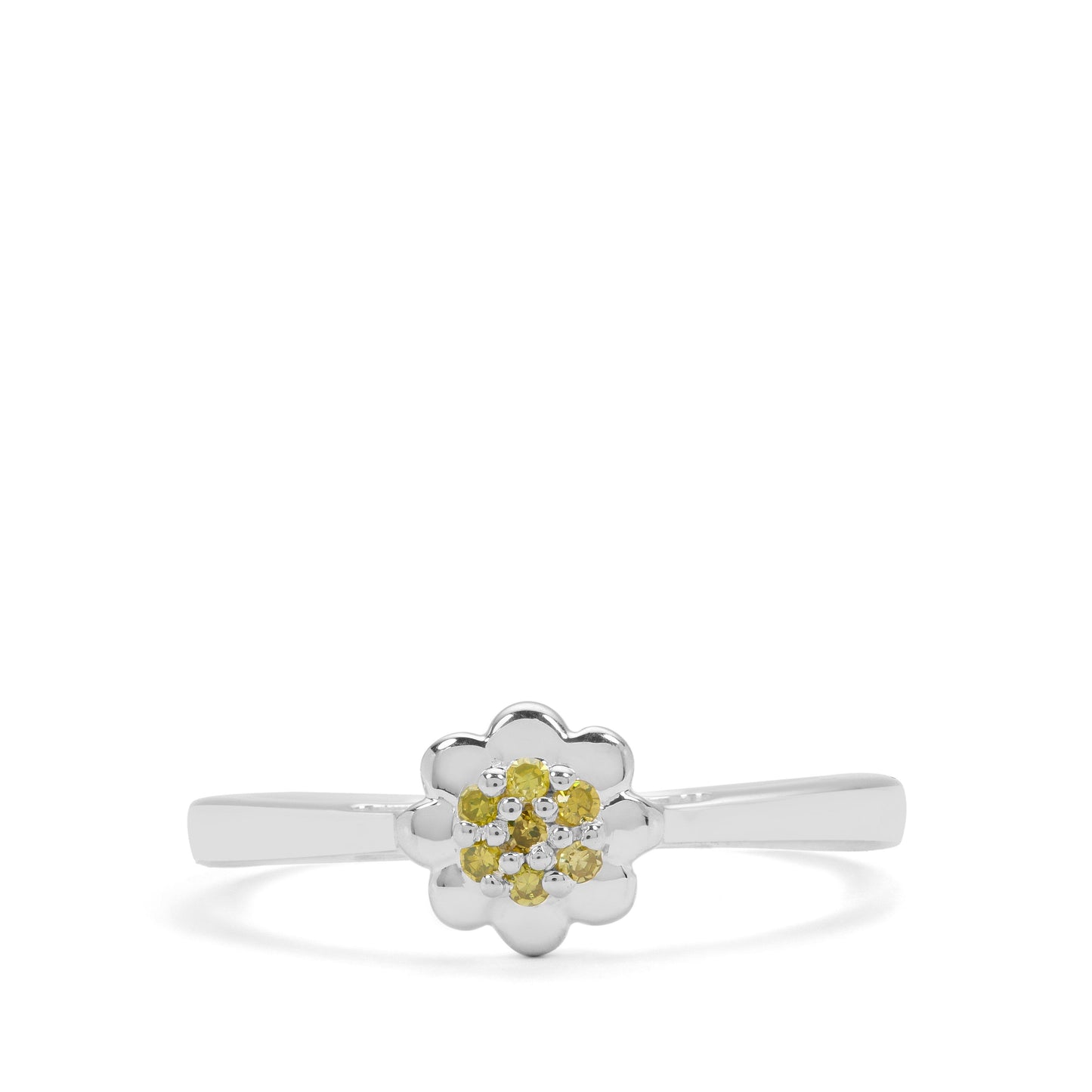 Anel de Prata com Diamante Amarelo