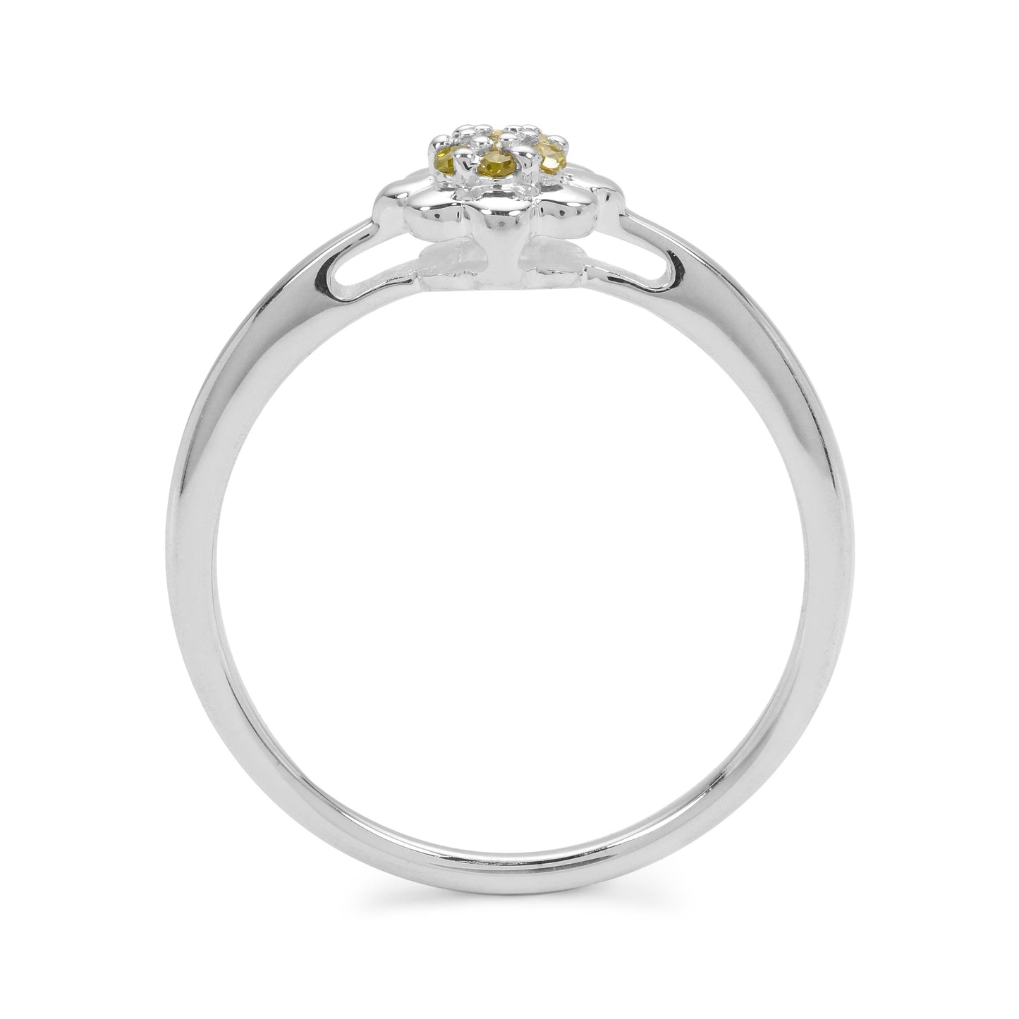 Anel de Prata com Diamante Amarelo