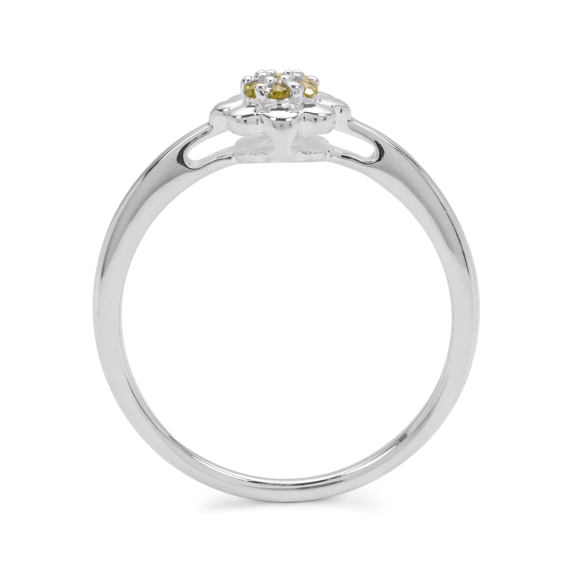 Anel de Prata com Diamante Amarelo 2 