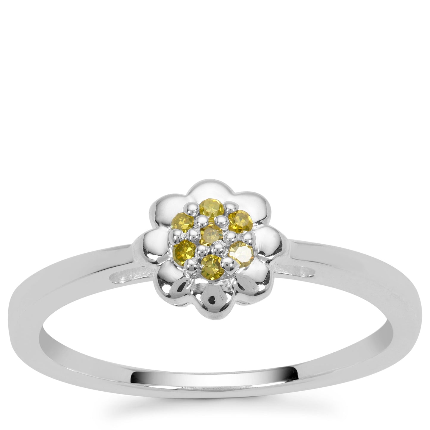 Anel de Prata com Diamante Amarelo