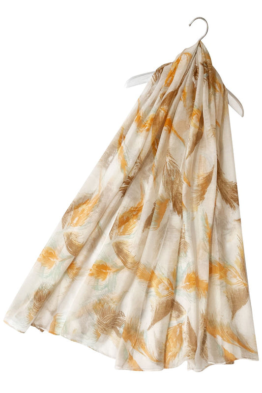 Xaile de Pena Flutuante Branco, 90 cm x 180 cm
