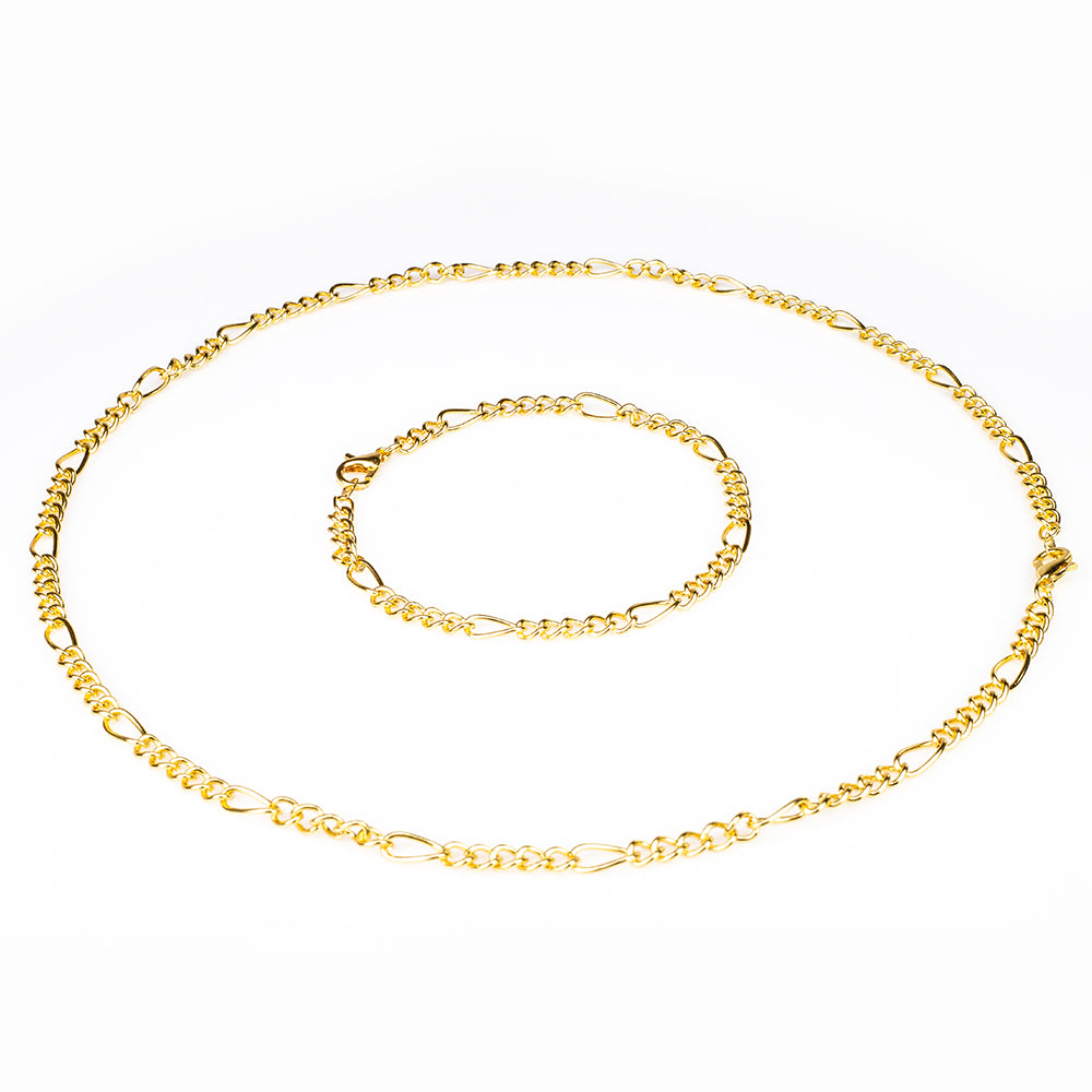 Conjunto de Liga de Ouro ( Colar+Pulseira ) 9 