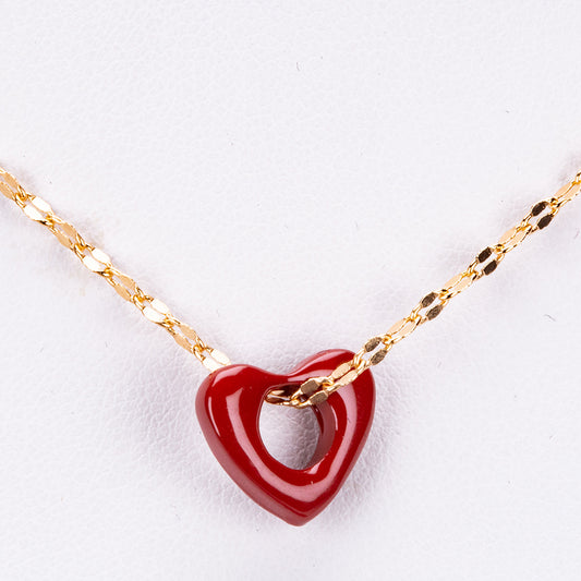 Conjunto de Liga de Ouro com Cristal Emporia® Vermelho ( Colar+Brincos+Pendente )