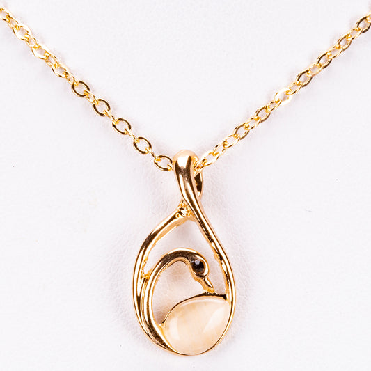 Conjunto de Liga de Ouro com Cristal Emporia® Branco ( Colar+Brincos+Pendente )