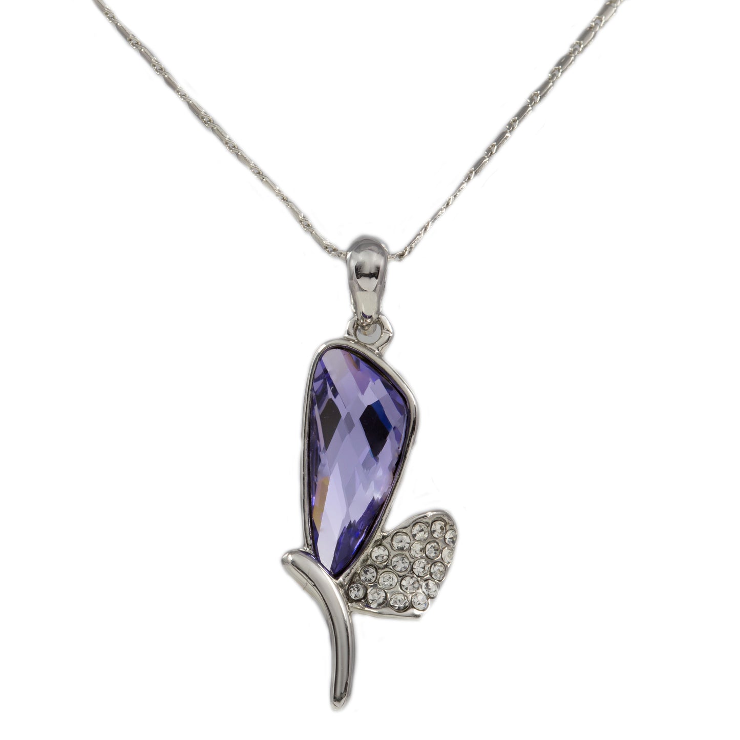 Pendente de Liga de Ouro com Cristal Emporia® Roxo